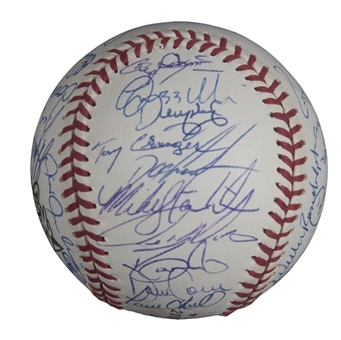 2000 World Series Champion New York Yankees Team Signed World Series Selig Baseball With 34 Signatures Including Jeter & Rivera (JSA)